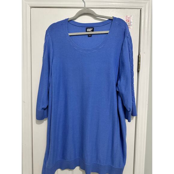 Lands End long blue tunic sweater plus 3x - Picture 1 of 6
